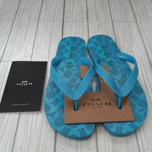 Coach Monogram Flip Flops